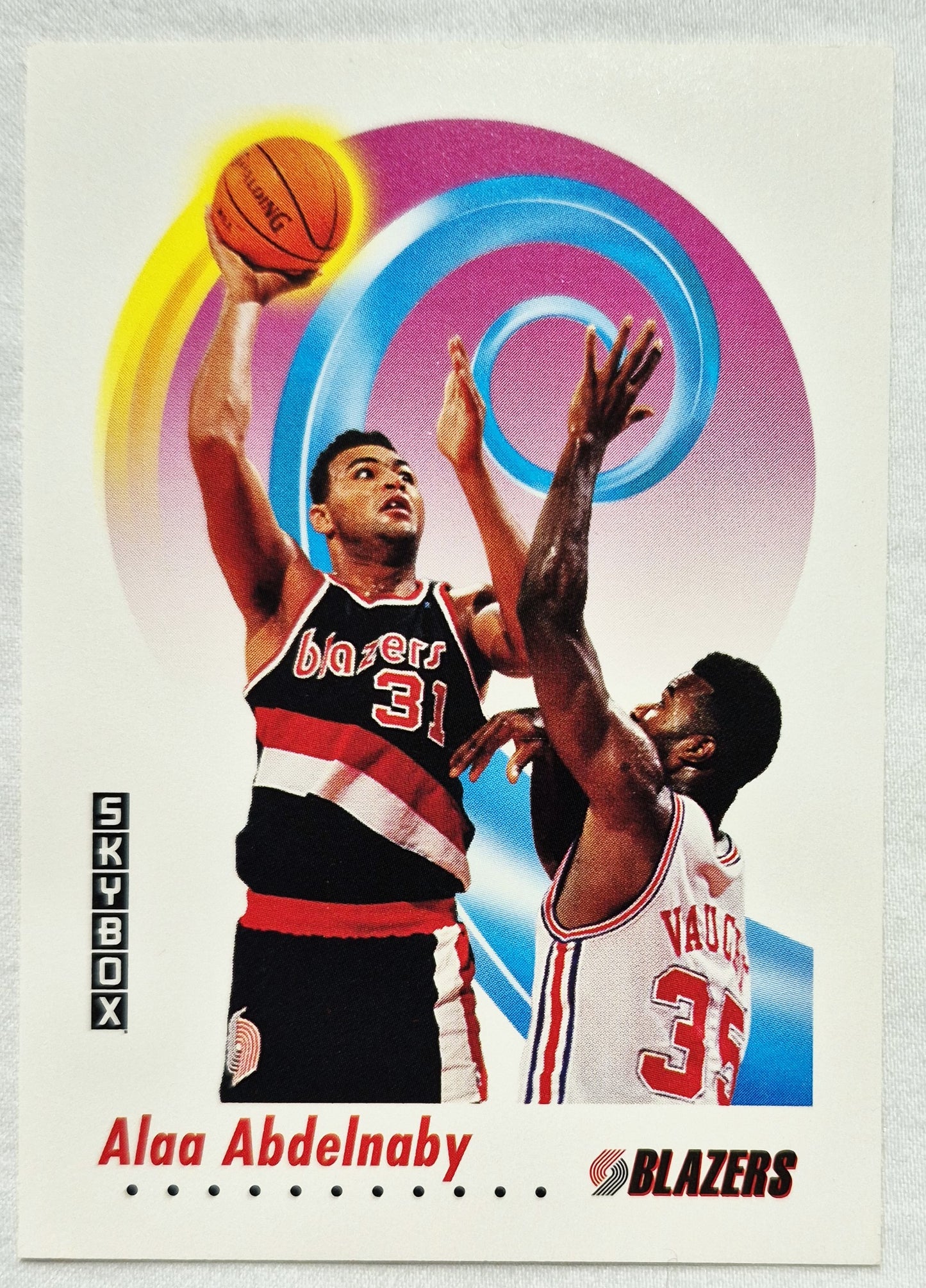 1991-92 Skybox #232 Alaa Abdelnaby Rookie Portland Trail Blazers Basketballkarte (Sehr gut)