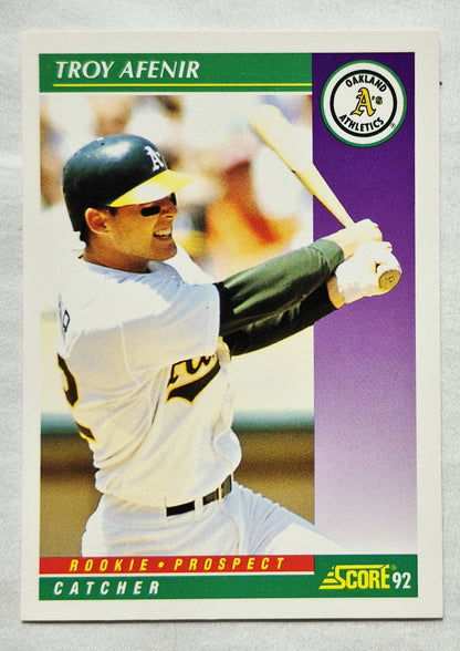 1992 Score #407 Troy Afenir Oakland Athletics Rookie Prospect Baseball Card (Very good)