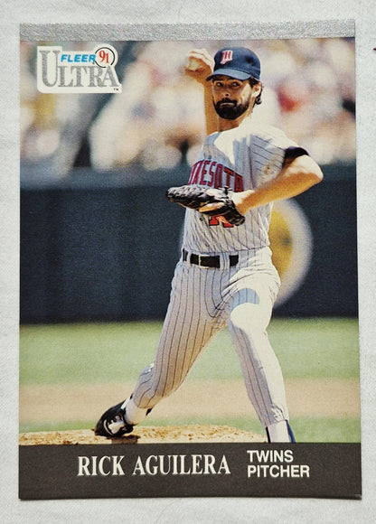 1991 Fleer Ultra Rick Aguilera Minnesota Twins Pitcher #185 Baseballkarte (Sehr gut)