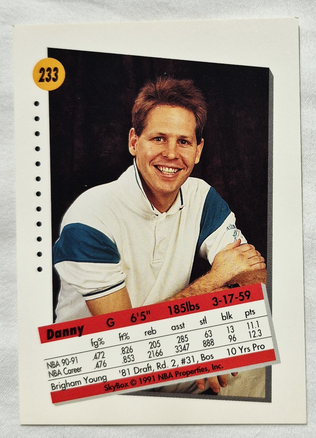 1991-92 Skybox Danny Ainge Portland Trail Blazers #233 Basketballkarte (Sehr gut)