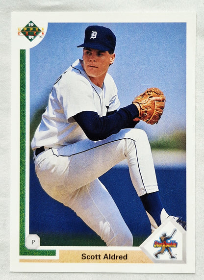 1991 Upper Deck Scott Aldred Detroit Tigers Pitcher #7 Baseballkarte (Sehr gut)