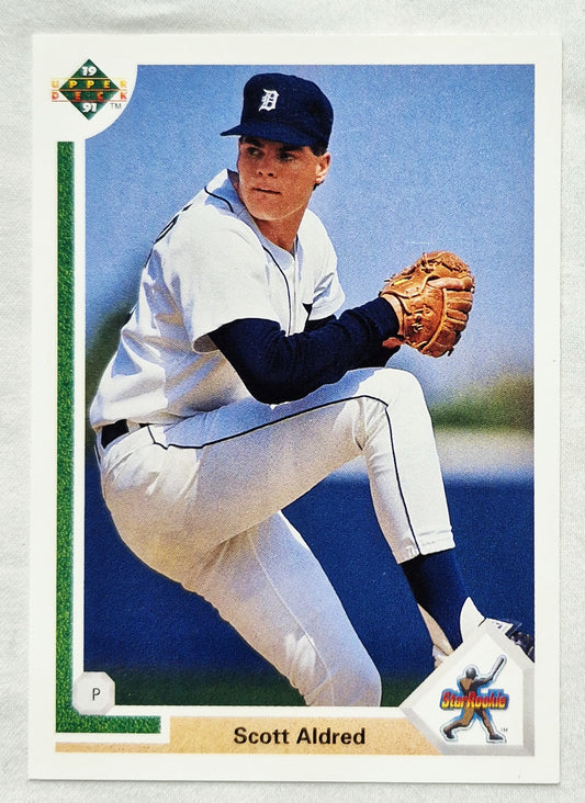 1991 Upper Deck Scott Aldred Detroit Tigers Pitcher #7 Baseball Card (Very good)
