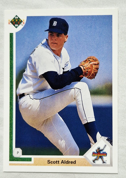 1991 Upper Deck Scott Aldred Detroit Tigers Pitcher #7 Baseballkarte (Sehr gut)