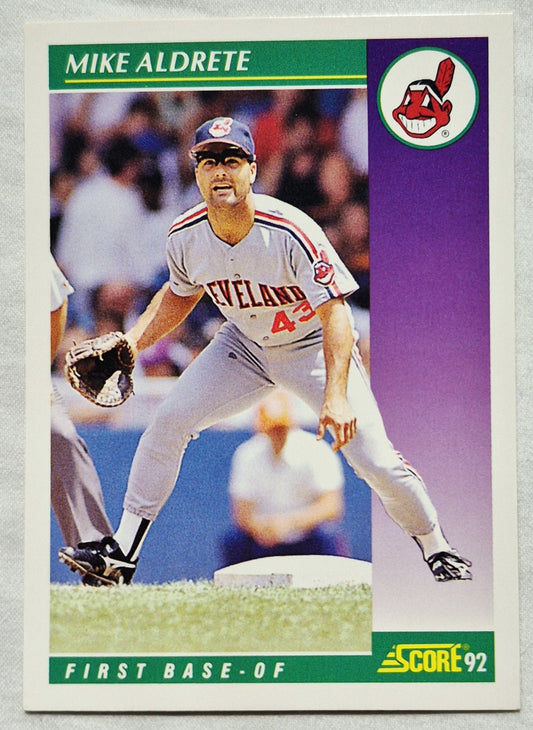 1992 Score Mike Aldrete Cleveland Indians First Base #351 Baseball Card (Very good)