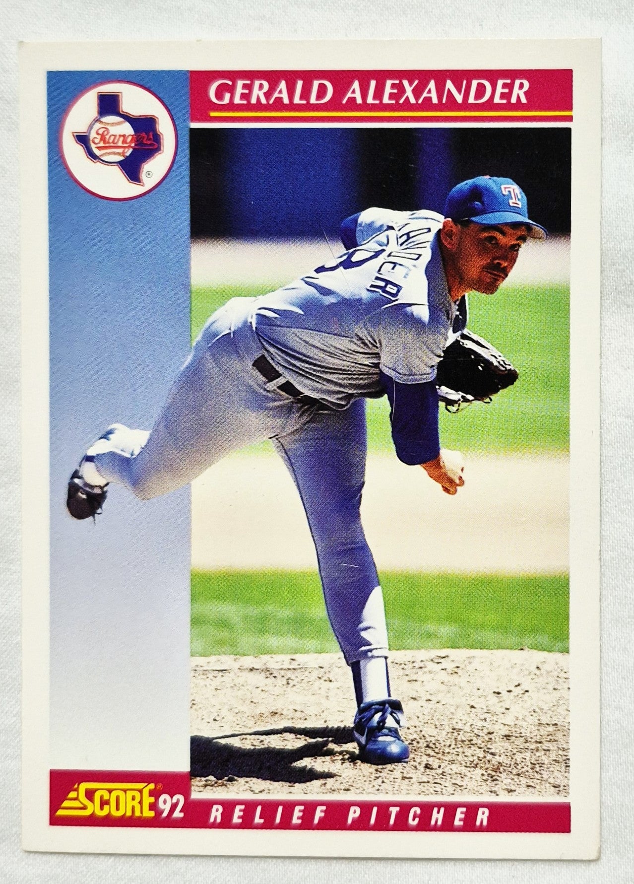 1992 Score Gerald Alexander Texas Rangers Relief Pitcher #163 Baseballkarte (Sehr gut)