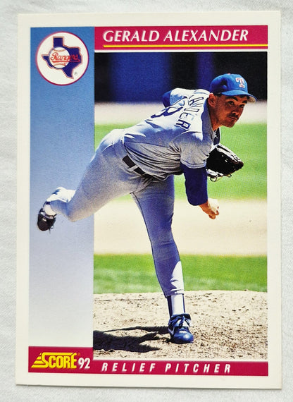 1992 Score Gerald Alexander Texas Rangers Relief Pitcher #163 Baseballkarte (Sehr gut)
