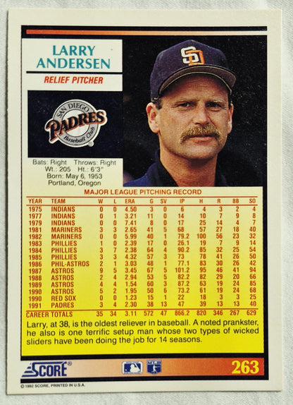 Andersen Larry San Diego Padres 1992 Score #263 (Exzellent)