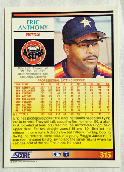 Anthony Eric Houston Astros 1992 Score #315 (Exzellent)
