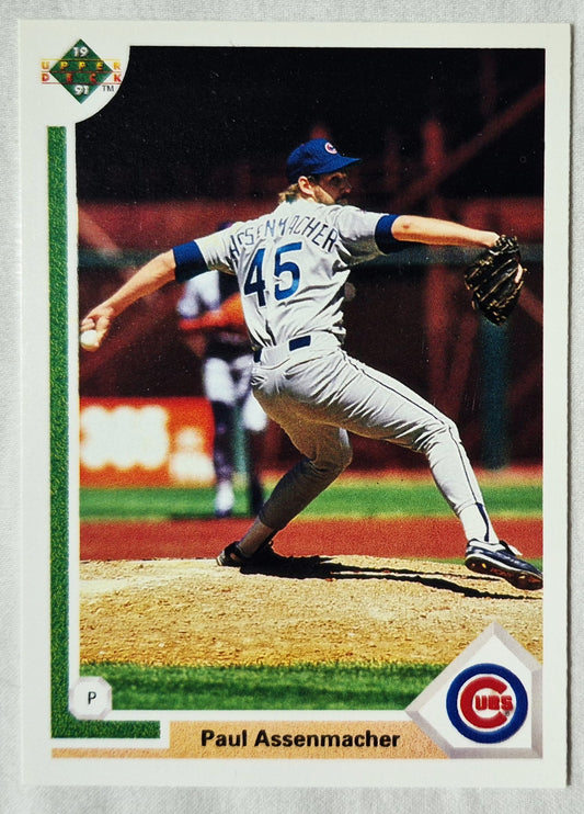Paul Assenmacher Chicago Cubs Pitcher 1991 Upper Deck #491 Baseball Card (Excellent)
