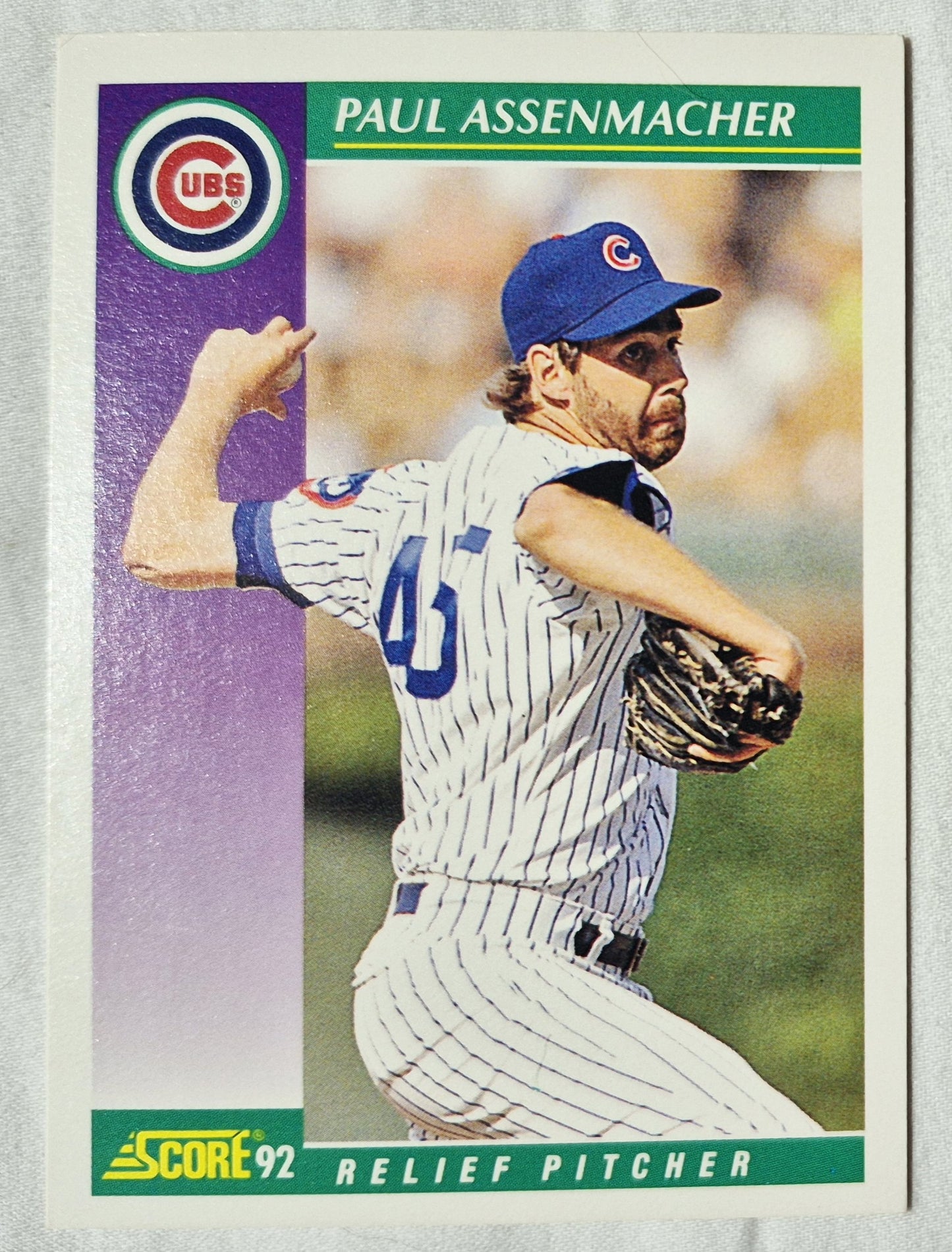 Paul Assenmacher Chicago Cubs Pitcher 1992 Score #360 Baseballkarte (Ausgezeichnet)