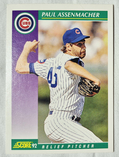 Paul Assenmacher Chicago Cubs Pitcher 1992 Score #360 Baseballkarte (Ausgezeichnet)