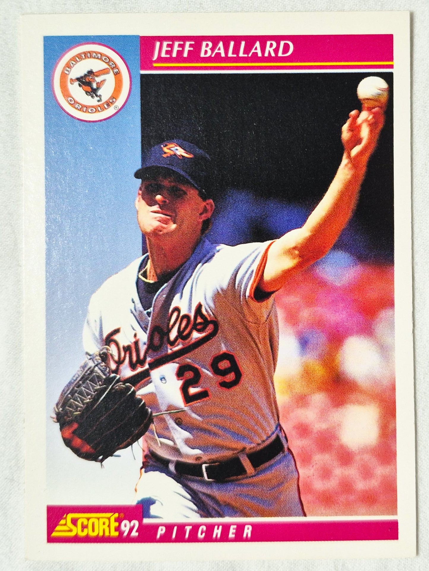 Jeff Ballard Baltimore Orioles Pitcher 1992 Score #129 Baseballkarte (Exzellent)