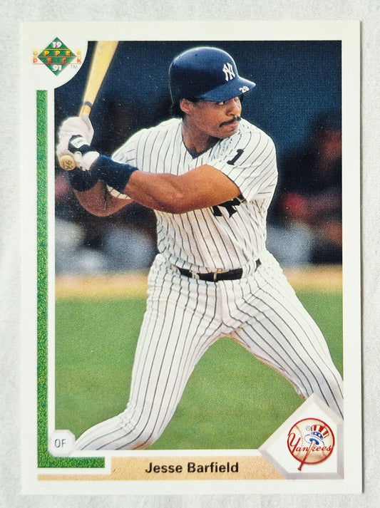 Jesse Barfield New York Yankees Outfield 1991 Upper Deck #485 Baseball Card (Excellent)