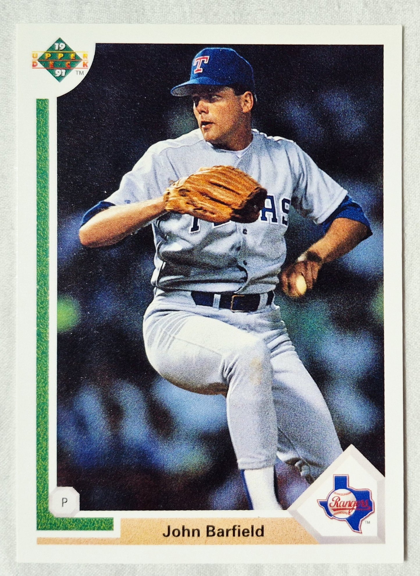 John Barfield Texas Rangers Pitcher 1991 Upper Deck #629 Baseballkarte (ausgezeichnet)