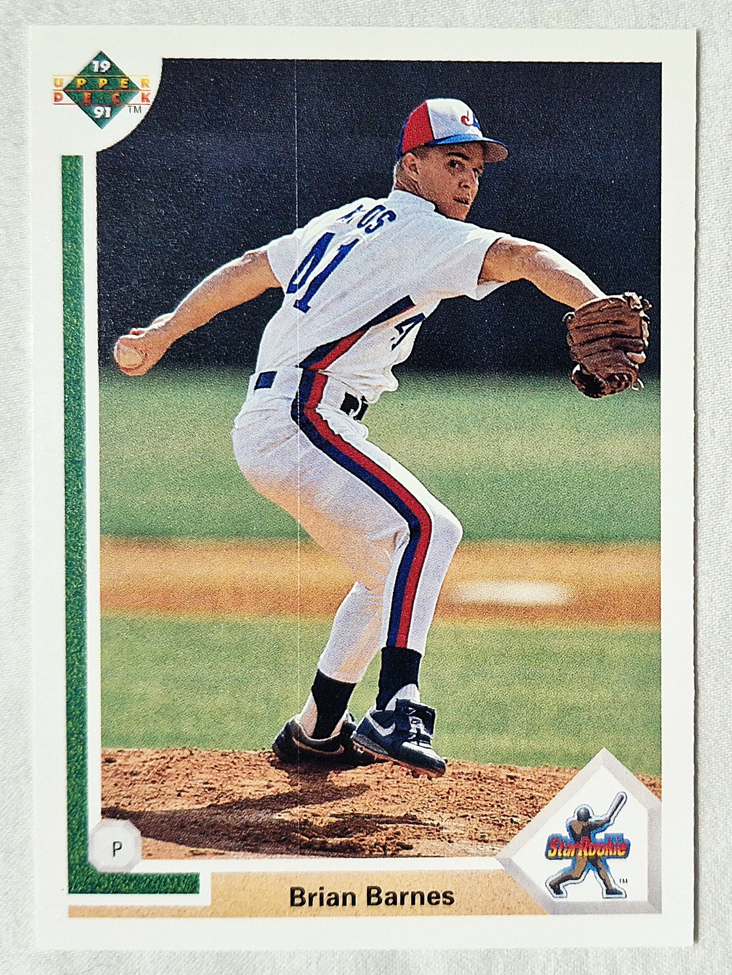 Brian Barnes Montreal Expos Pitcher 1991 Upper Deck #12 Baseballkarte (Exzellent)