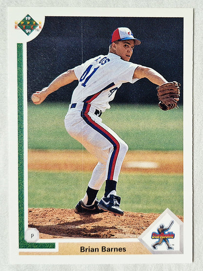 Brian Barnes Montreal Expos Pitcher 1991 Upper Deck #12 Baseballkarte (Exzellent)