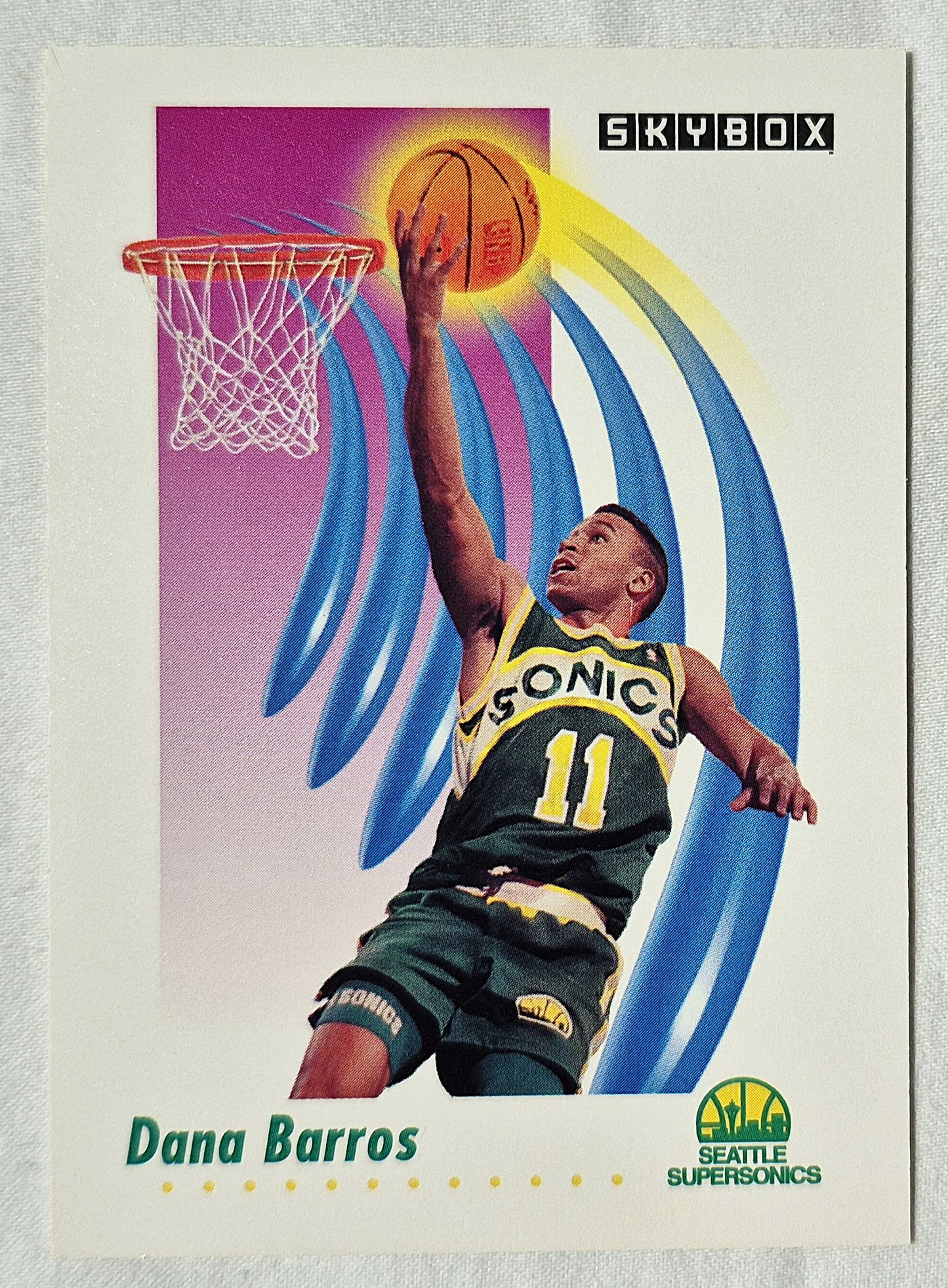 Dana Barros Seattle Supersonics 1991-92 Skybox #265 Basketballkarte (Exzellent)