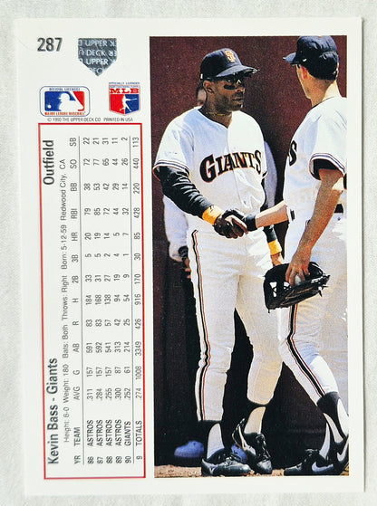 Kevin Bass San Francisco Giants Outfield 1991 Upper Deck #287 Baseballkarte (Exzellent)