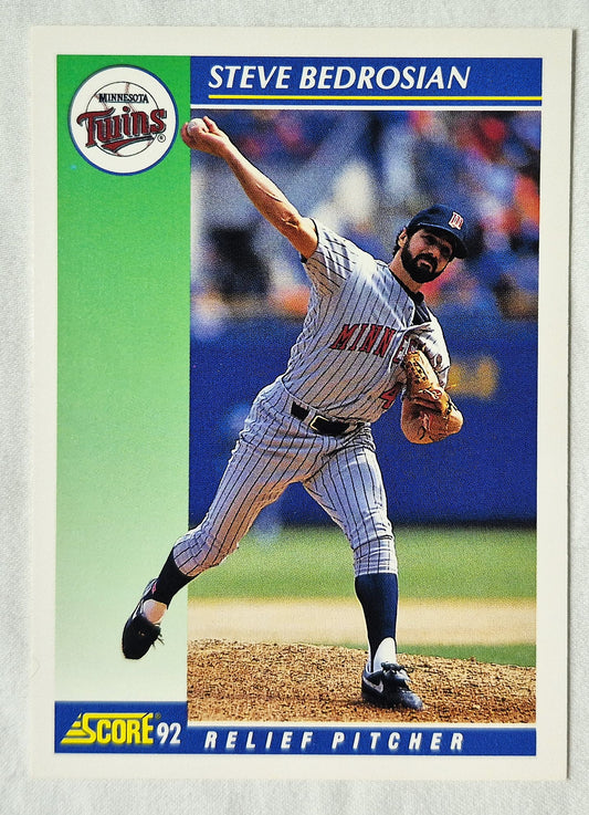 Steve Bedrosian Minnesota Twins Relief Pitcher 1992 Score #17 Baseball Card (Excellent)