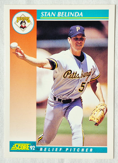 Stan Belinda Pittsburgh Pirates Pitcher 1992 Score #325 Baseballkarte (Exzellent)
