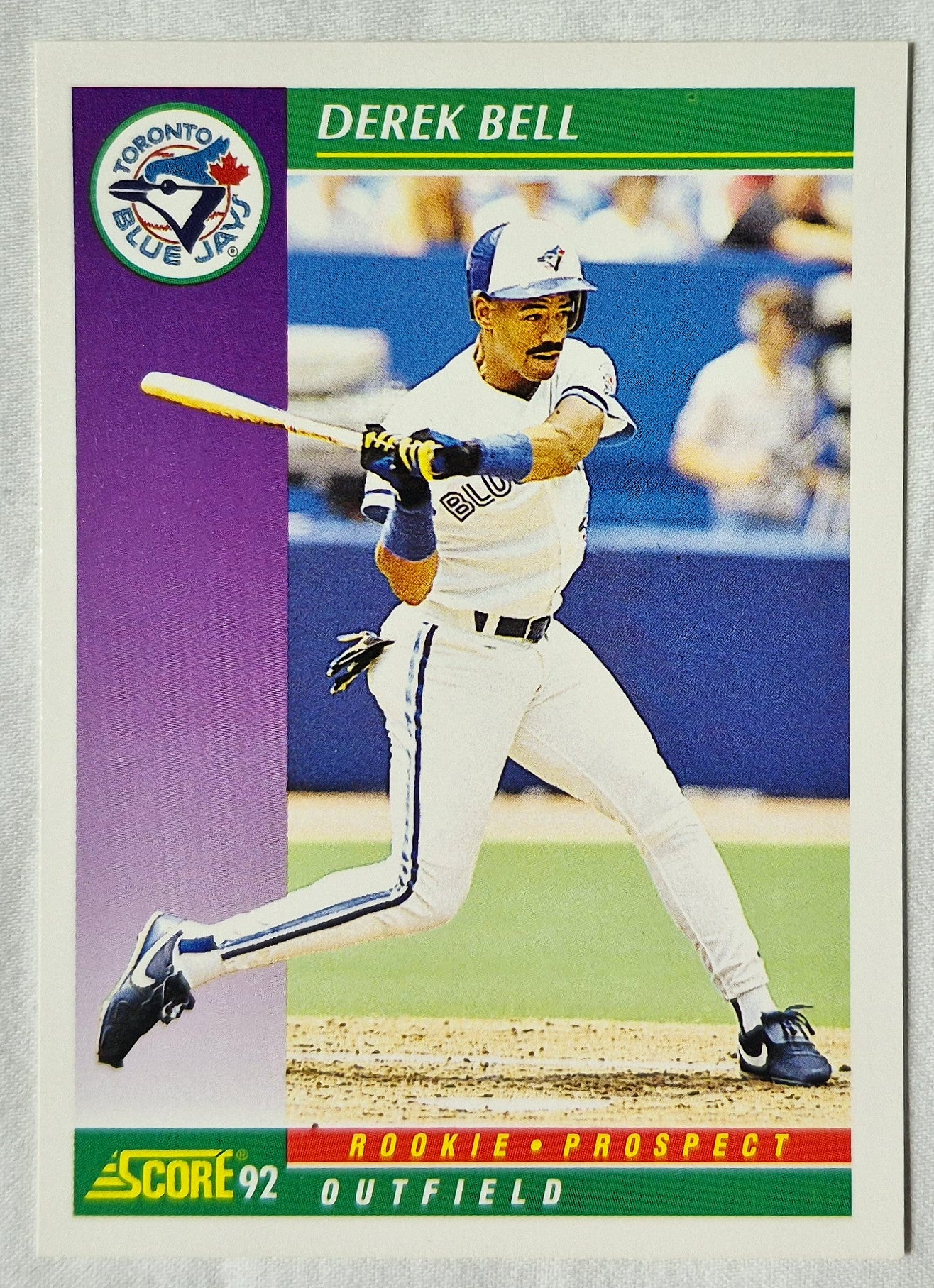 Derek Bell Toronto Blue Jays Outfield 1992 Score #402 Baseballkarte (Exzellent)