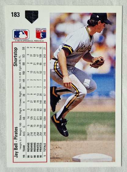 Jay Bell Pittsburgh Pirates Shortstop 1991 Upper Deck #183 Baseballkarte (Exzellent)