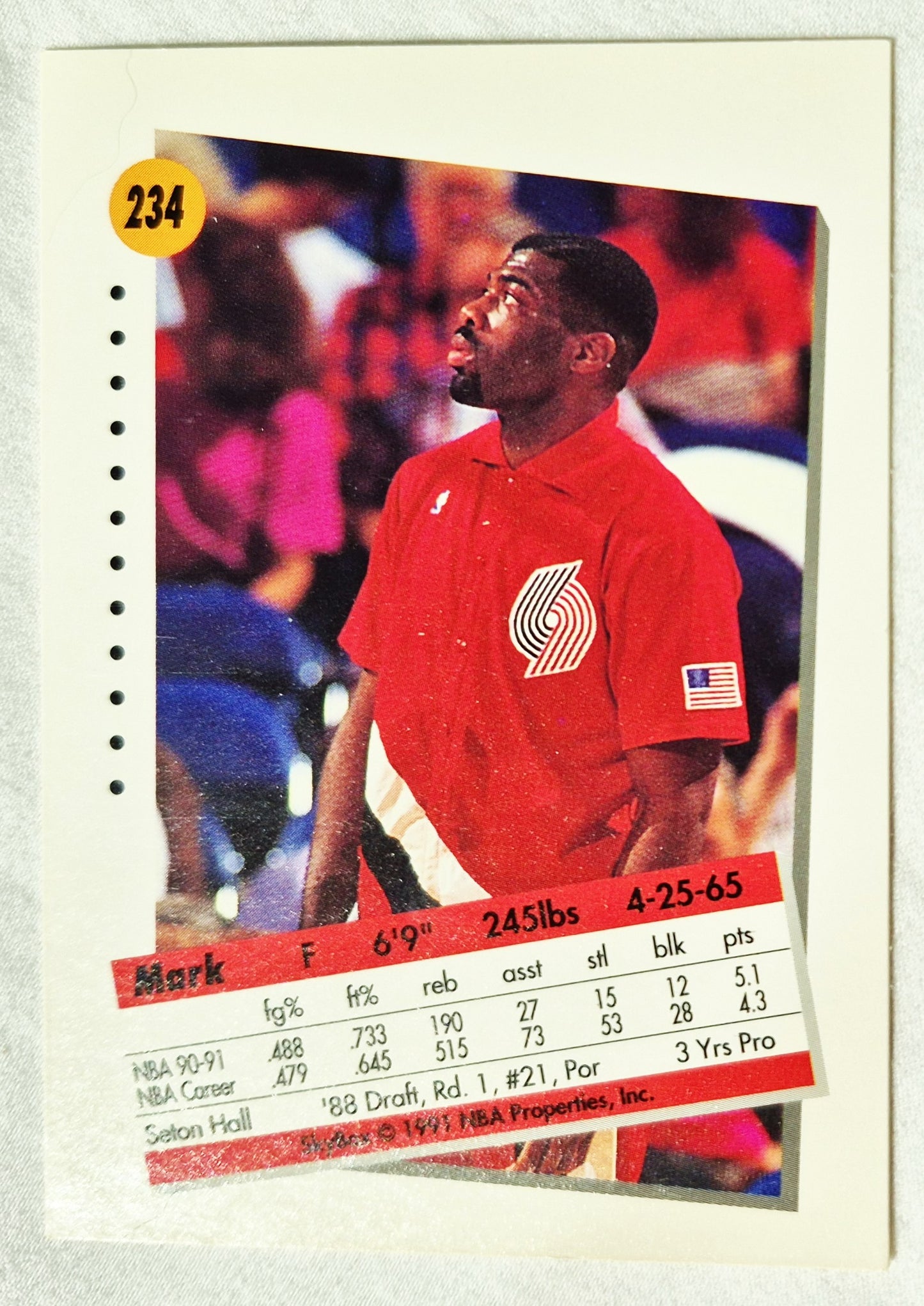Mark Bryant Portland Trail Blazers 1991-92 Skybox #234 Basketballkarte (Exzellent)