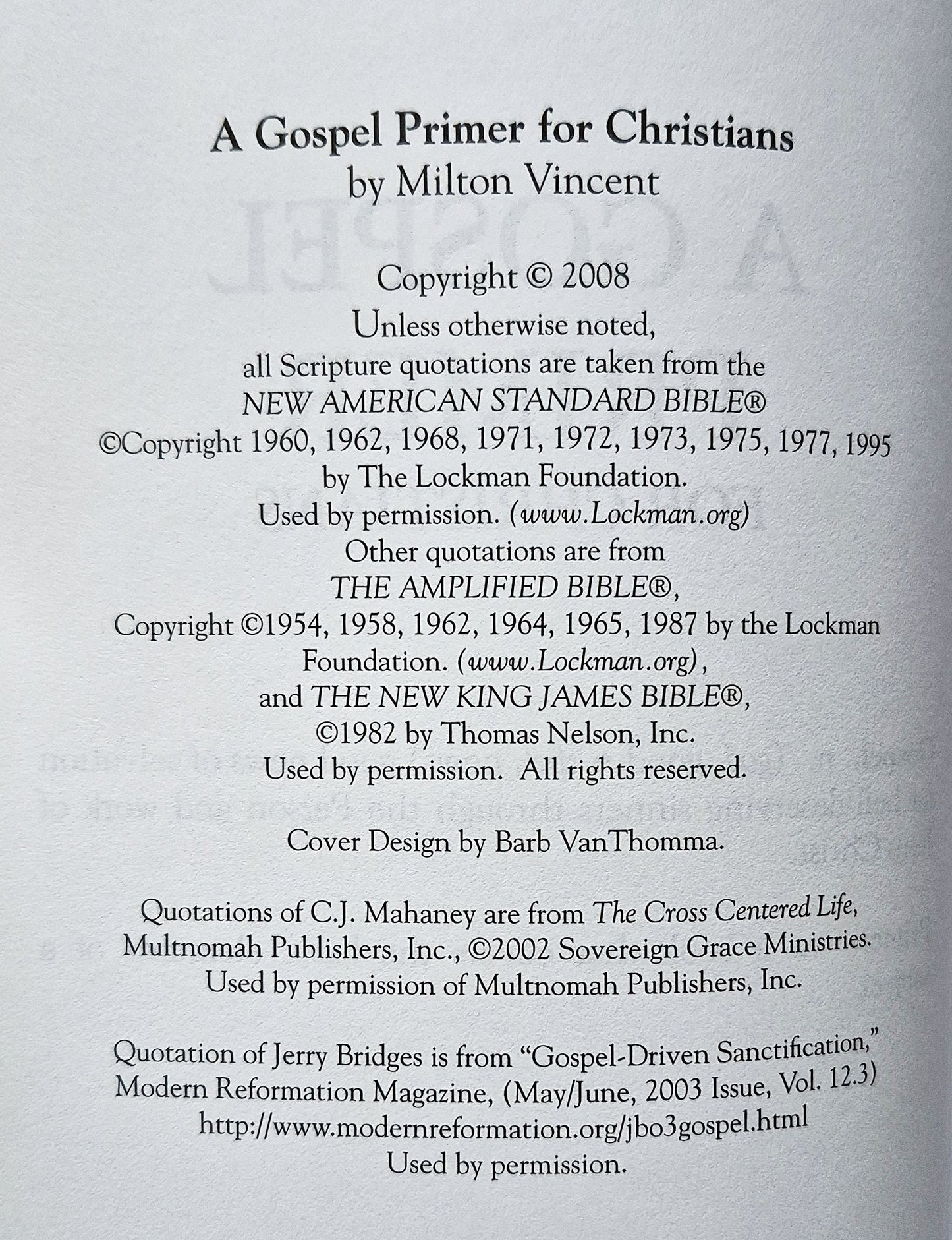 A Gospel Primer for Christians von Milton Vincent (Sehr gut, 2008, Pbk, 97 Seiten, Focus Publishing)