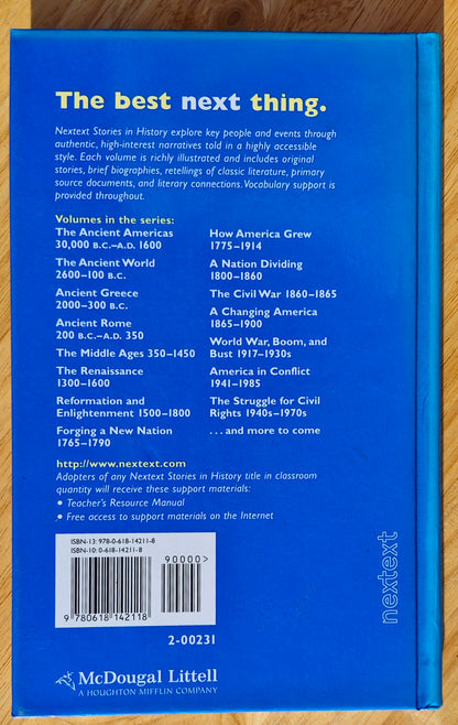 Nextext Stories in History: Ancient Greece 2000-300 v. Chr. (wie neu, 2001, geb., 175 Seiten, McDougal Littell)