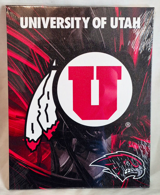 University of Utah Swoop 11x14 Canvas Wall Hanging Sports Decor NEW