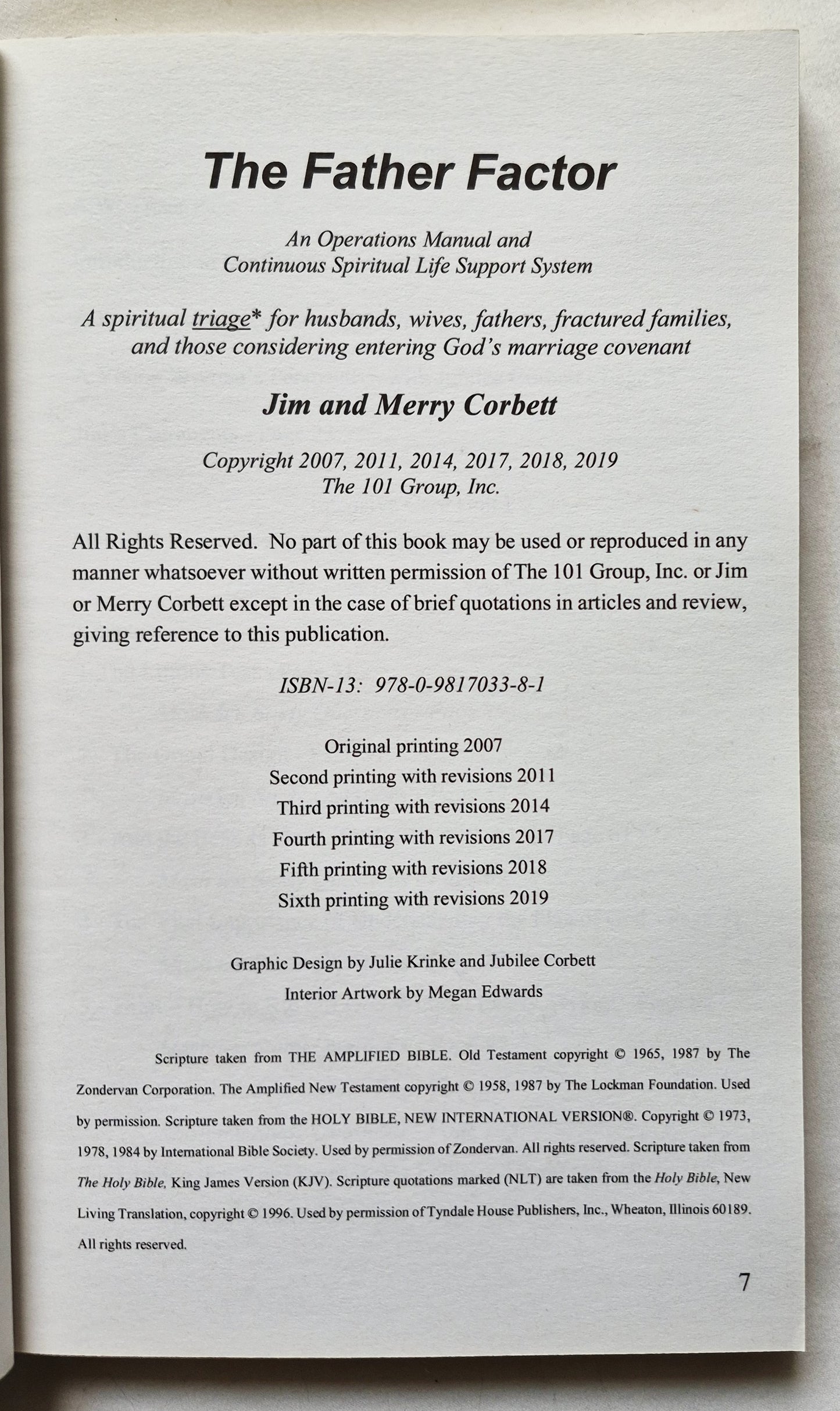 The Father Factor: Die Ämter von Ehemann und Vater zurückerobern von Jim und Merry Corbett (Sehr gut, 2019, Pbk, 358 Seiten, The 101 Group)