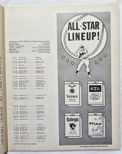 1964 St. Louis Cardinals Baseball Yearbook Gibson McCarver Flood Javier (Good Pbk)