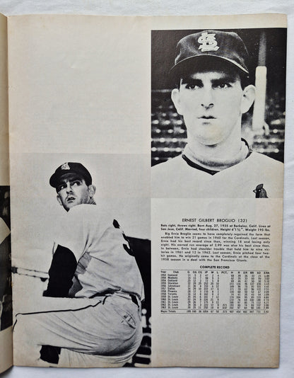 1964 St. Louis Cardinals Baseball Yearbook Gibson McCarver Flood Javier (Good Pbk)