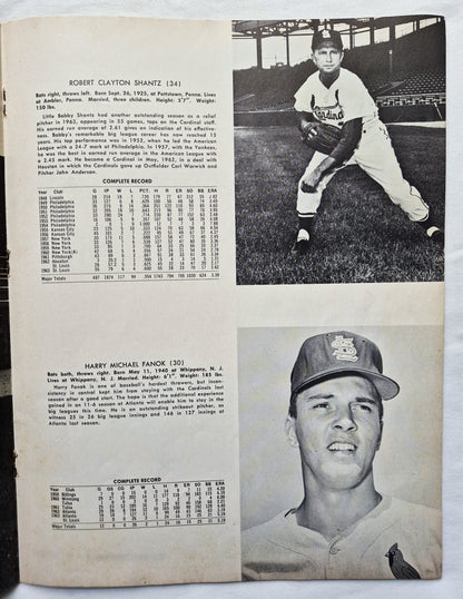1964 St. Louis Cardinals Baseball Yearbook Gibson McCarver Flood Javier (Good Pbk)