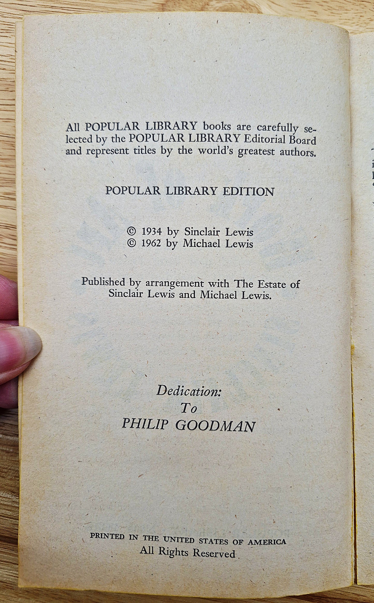 Work of Art von Sinclair Lewis (Gut, 1962, TB, 320 Seiten, Popular Library)