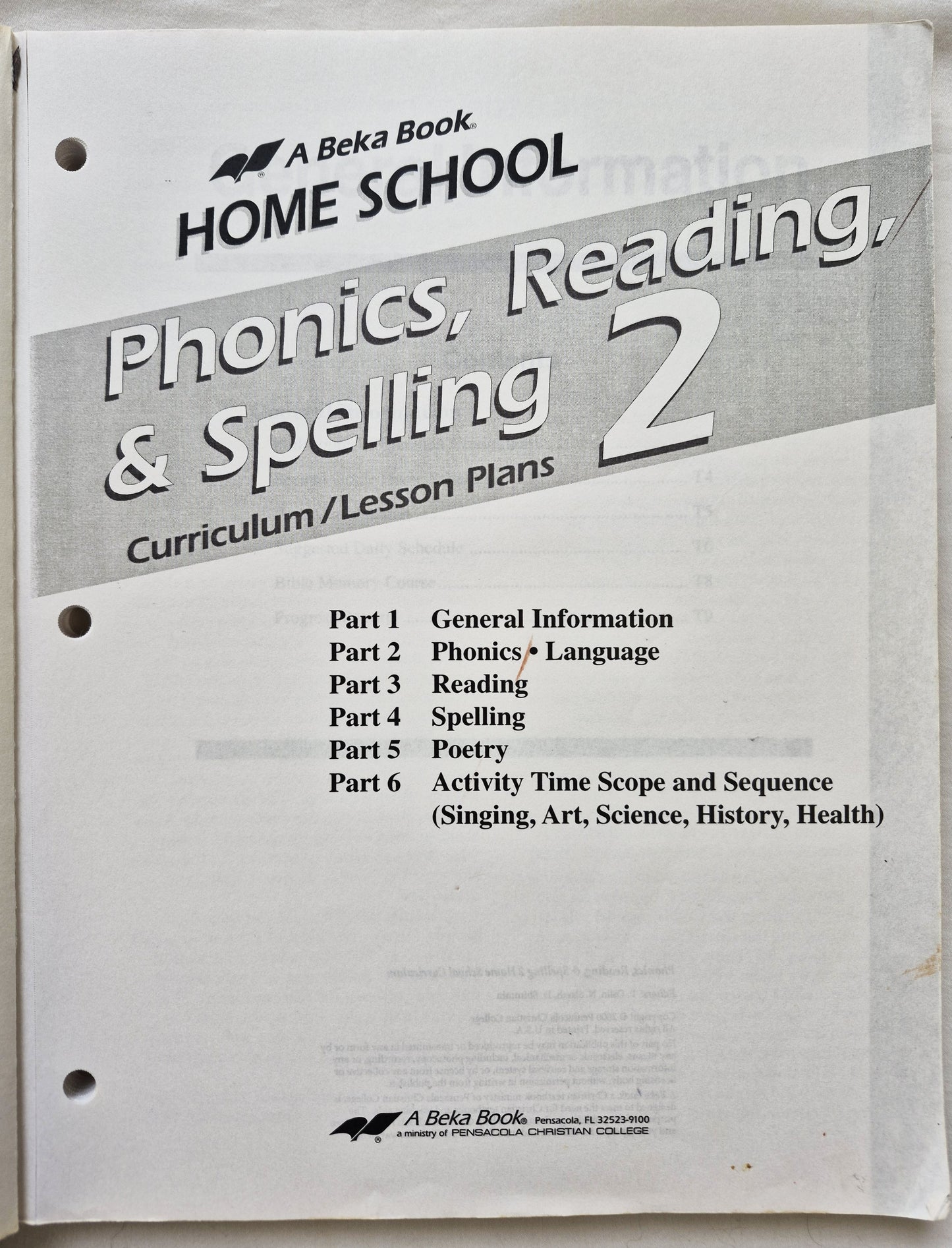Abeka Homeschool Phonics, Reading & Spelling 2 Lehrplan/Stundenpläne 3. Auflage