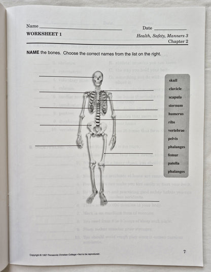 Abeka Health Safety & Manners 2nd Edition Grade 3 Tests, Quizzes, and Worksheets (Very good, 2005, Pbk, 43 pages, A Beka Book)