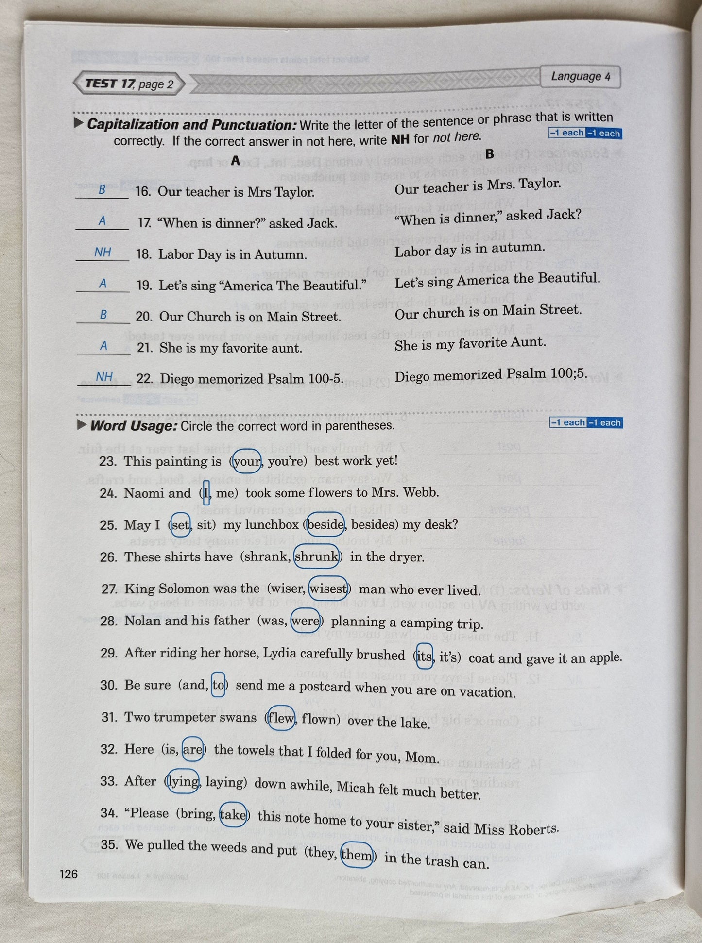 Abeka God's Gift of Language 4 Quiz & Test Key (Sehr gut, 2020, Taschenbuch, 128 S.)