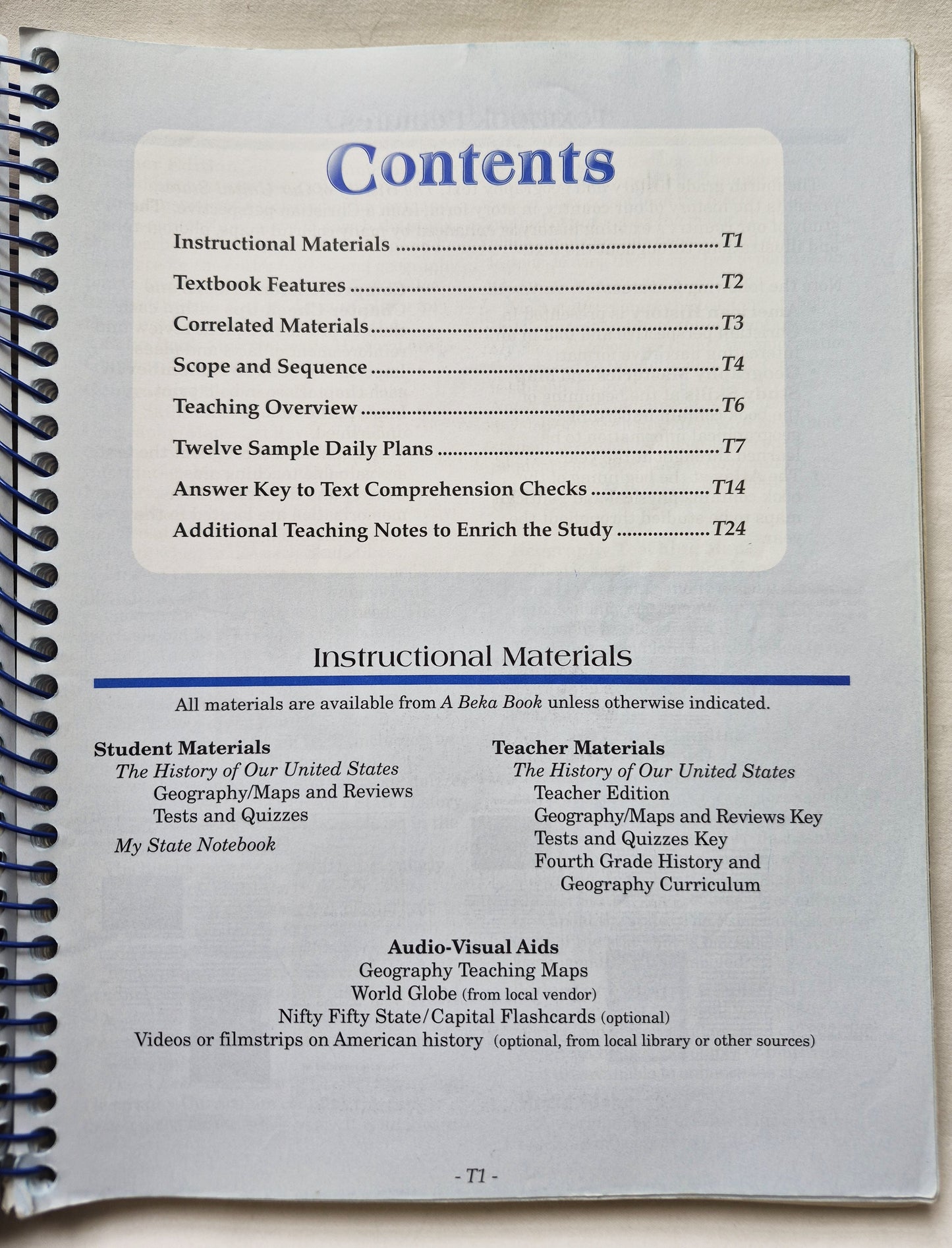 The History of the United States Grade 4 Teacher Guide 2nd Edition (Sehr gut, 2005, Spiralbindung, 344 S.)
