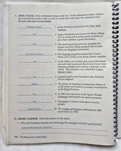 The History of the United States Grade 4 Teacher Guide 2nd Edition (Sehr gut, 2005, Spiralbindung, 344 S.)