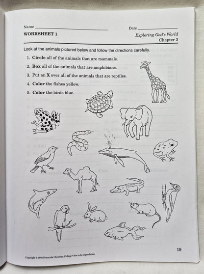 Abeka Exploring God's World Grade 3 Tests/Quizzes/Worksheets (Gut, 1996, Taschenbuch, 56 S.)