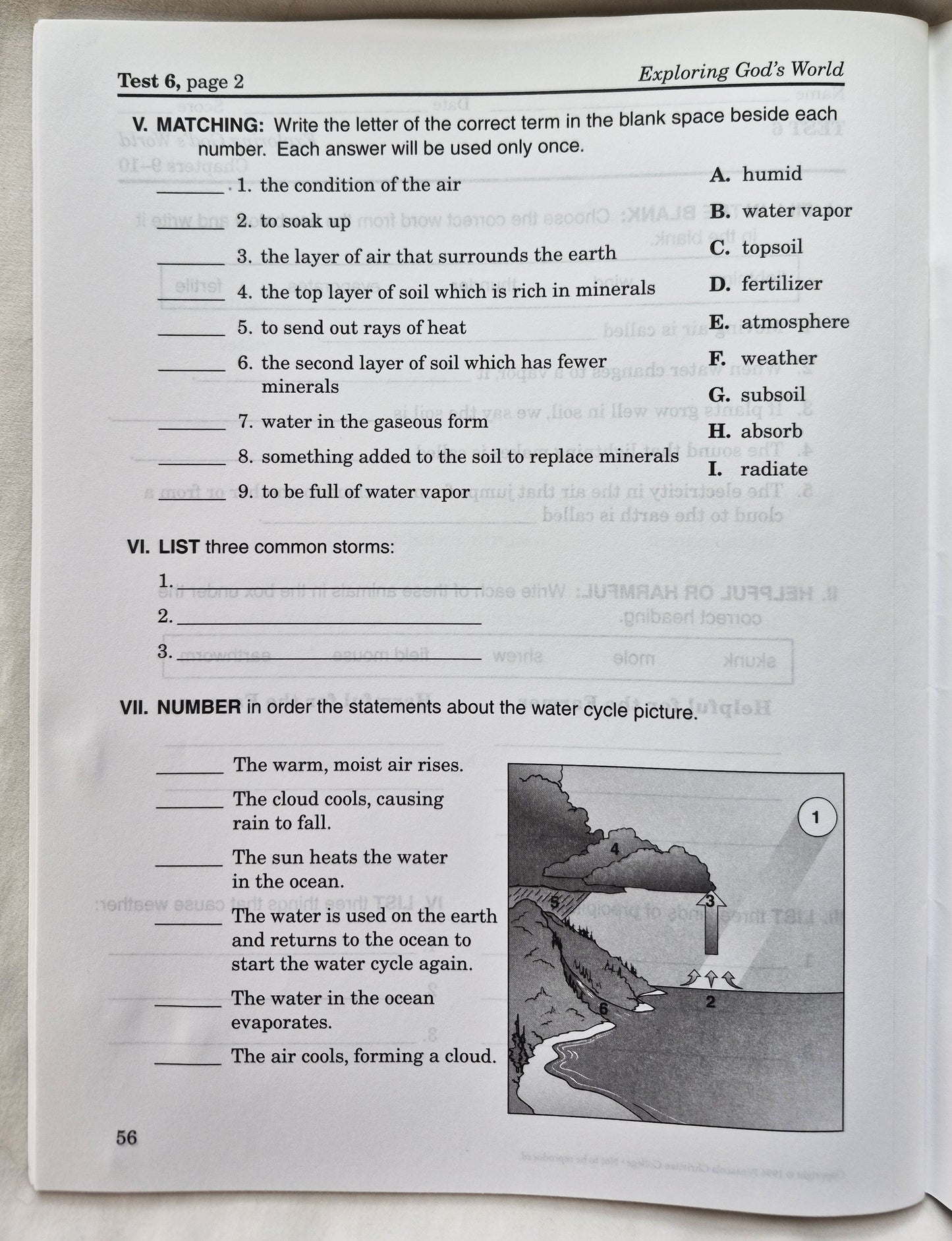 Abeka Exploring God's World Grade 3 Tests/Quizzes/Worksheets (Gut, 1996, Taschenbuch, 56 S.)