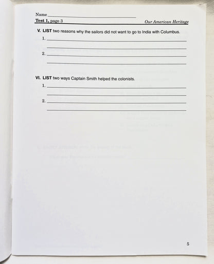Abeka Our American Heritage Grade 3 Quizzes and Tests 4. Auflage (Wie neu, 2006, Pbk, 65 Seiten)