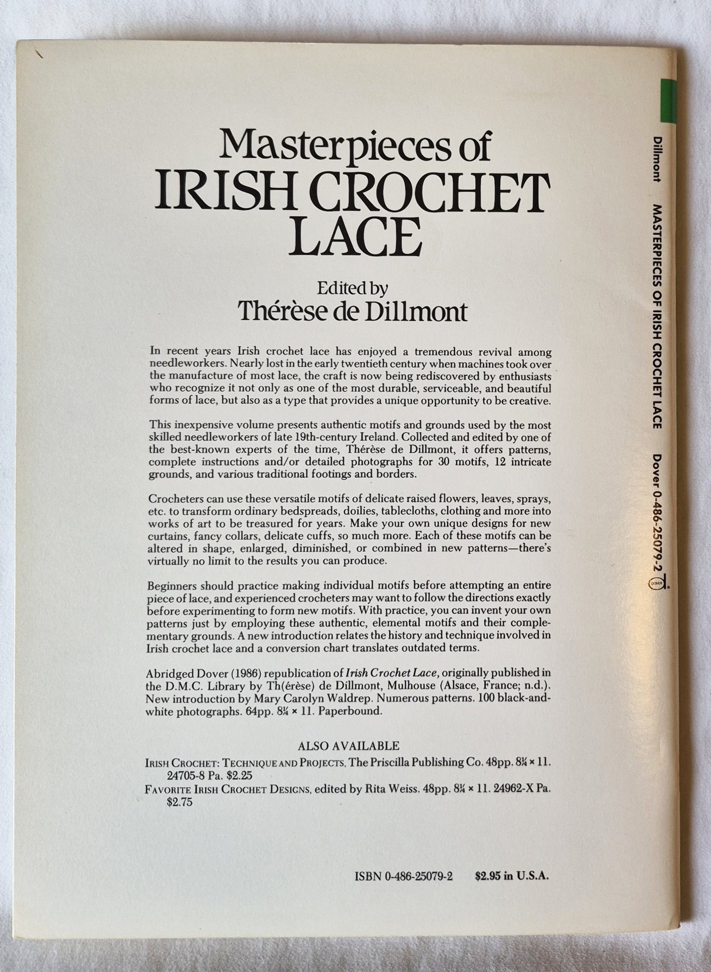Masterpieces of Irish Crochet Lace: Techniques, Patterns, Instructions von Therese de Dillmont (Sehr gut, 1986, Taschenbuch, 63 Seiten, Dover)