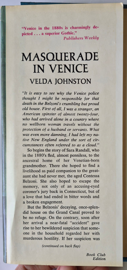 Masquerade in Venice von Velda Johnston (Sehr gut, 1973, geb., 185 S., Dodd Mead & Co.)