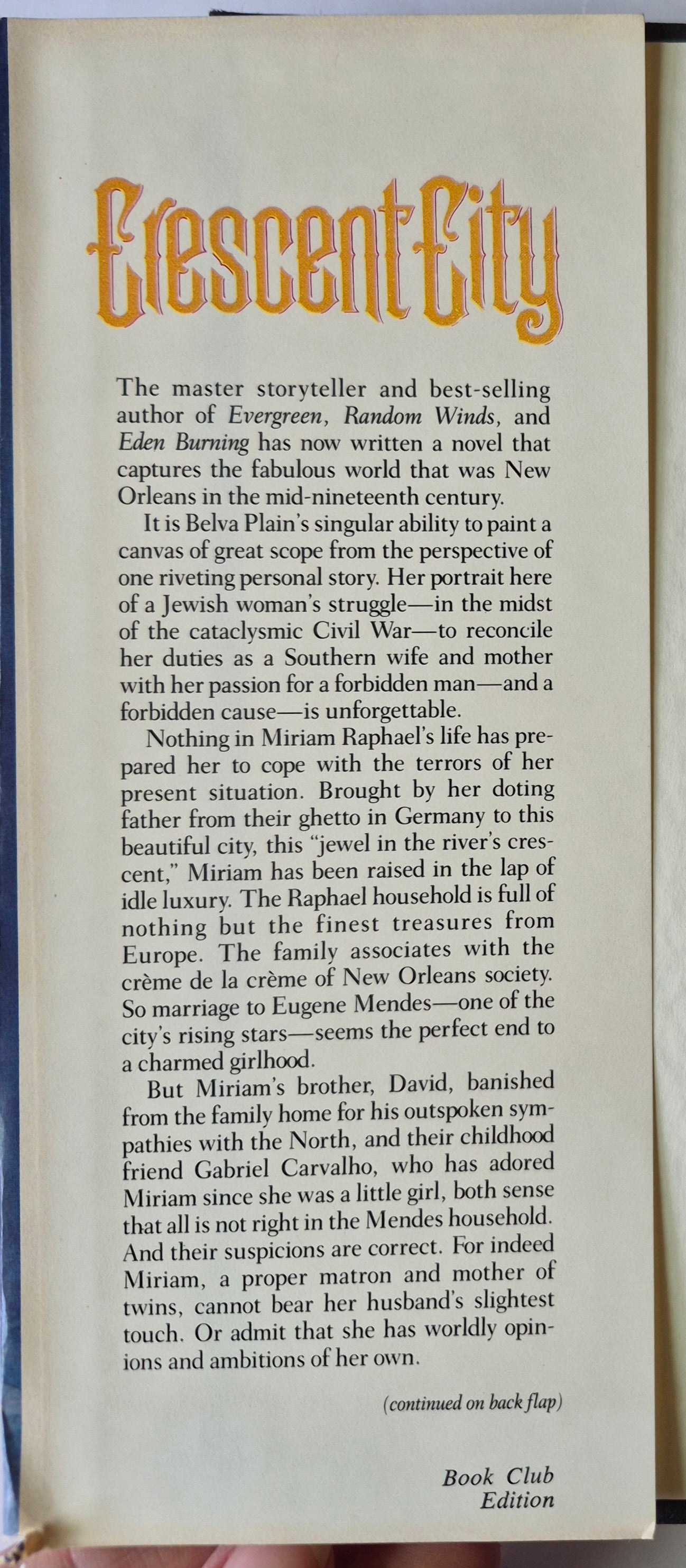 Crescent City von Belva Plain (Sehr gut, 1984, gebunden, 383 Seiten, Delacorte Press)
