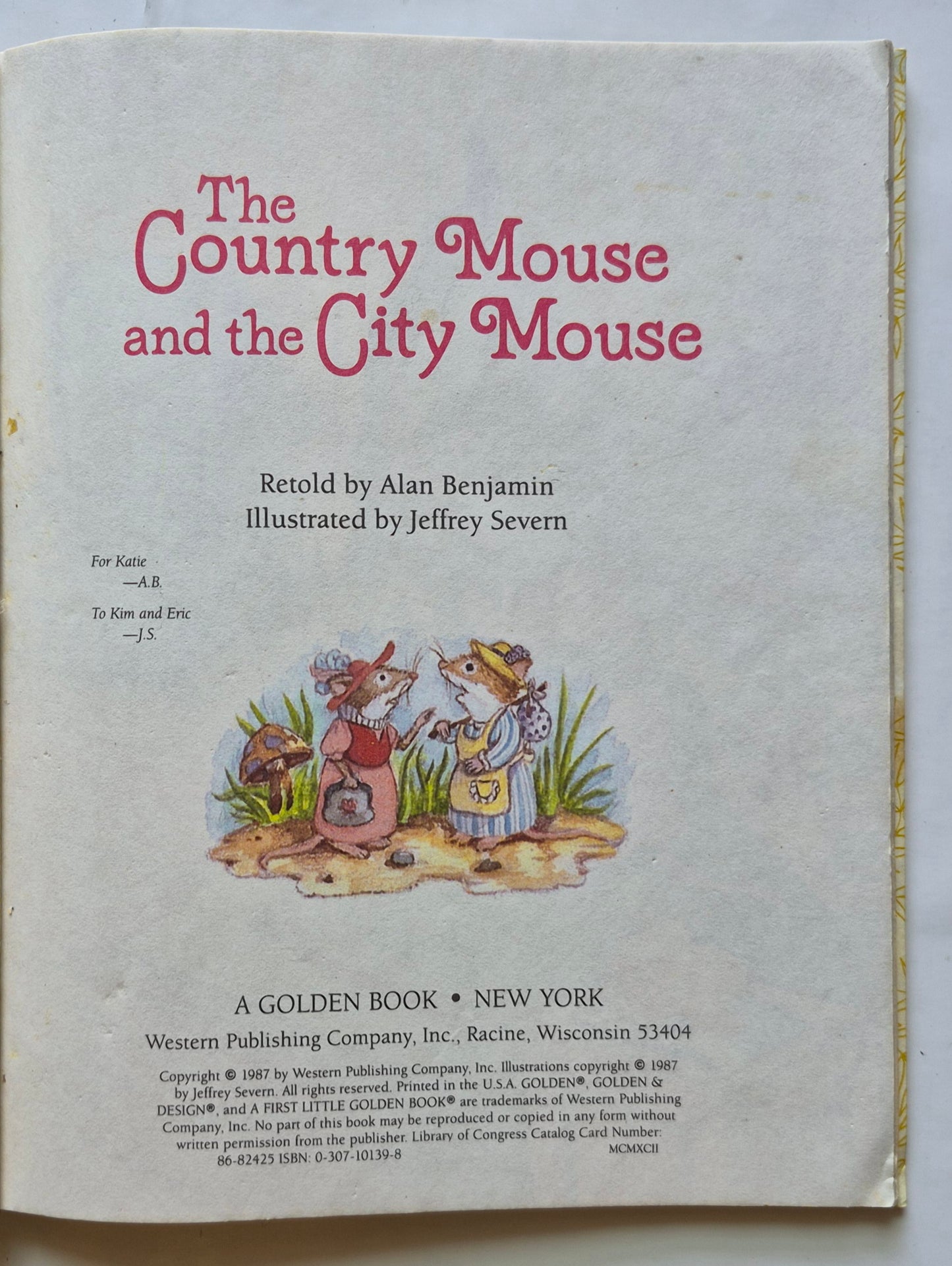 The Country Mouse and the City Mouse von Alan Benjamin; Jeffrey Severn (Gut, 1987, Taschenbuch, 32 Seiten, Western Pub)