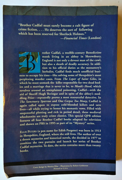 Die Chroniken des Bruder Cadfael (Der fromme Dieb, Mord im Kloster, Ein Sarg zuviel, Der Rosenmord) von Ellis Peters (Gut, 1995, Taschenbuch, 848 Seiten, Quality Paperback Book Club)