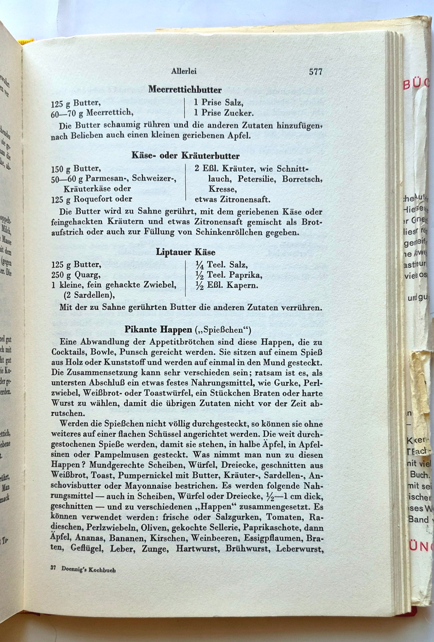 Doennigs Kochbuch bearbeitet von Gertrud Browtowski (Sehr gut, 1956?, HC, 639 S., Grafe und Unzer Verlag)