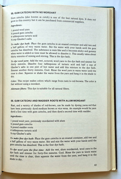 Vegetable Dyeing: 151 Color Recipes for Dyeing Yarns and Fabrics with Natural Materials von Alma Lesch (Sehr gut, 1971, gebunden, 146 S., Watson-Guptill)